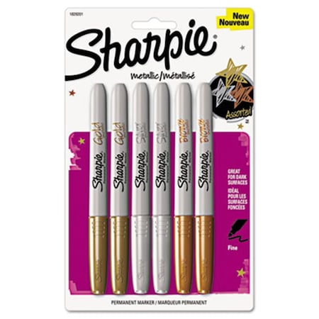 Sharpe Manufacturing Sharpie 1829201 Metallic Permanent Markers  Assorted  6-Pack 1829201